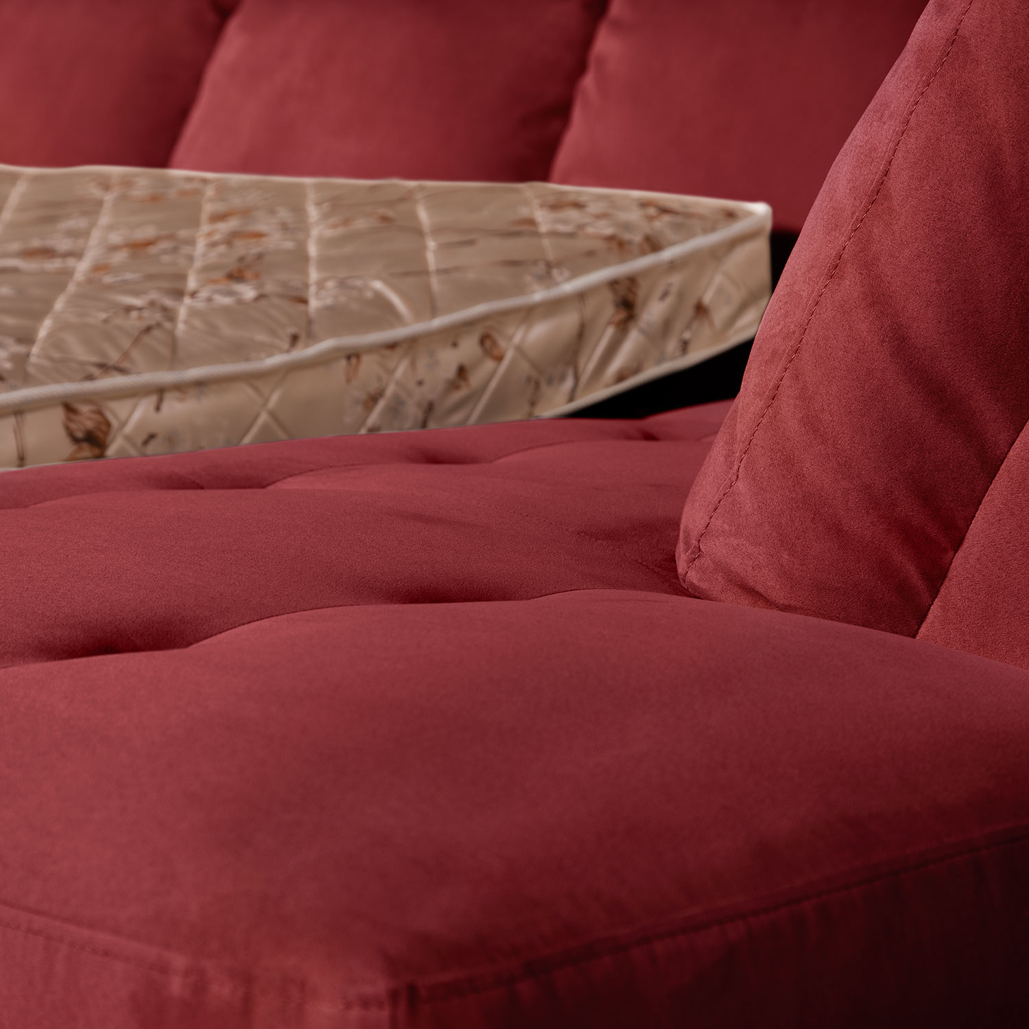 Oakdale 2Piece Microsuede RightFacing Sectional with Sofa Bed Red The Brick