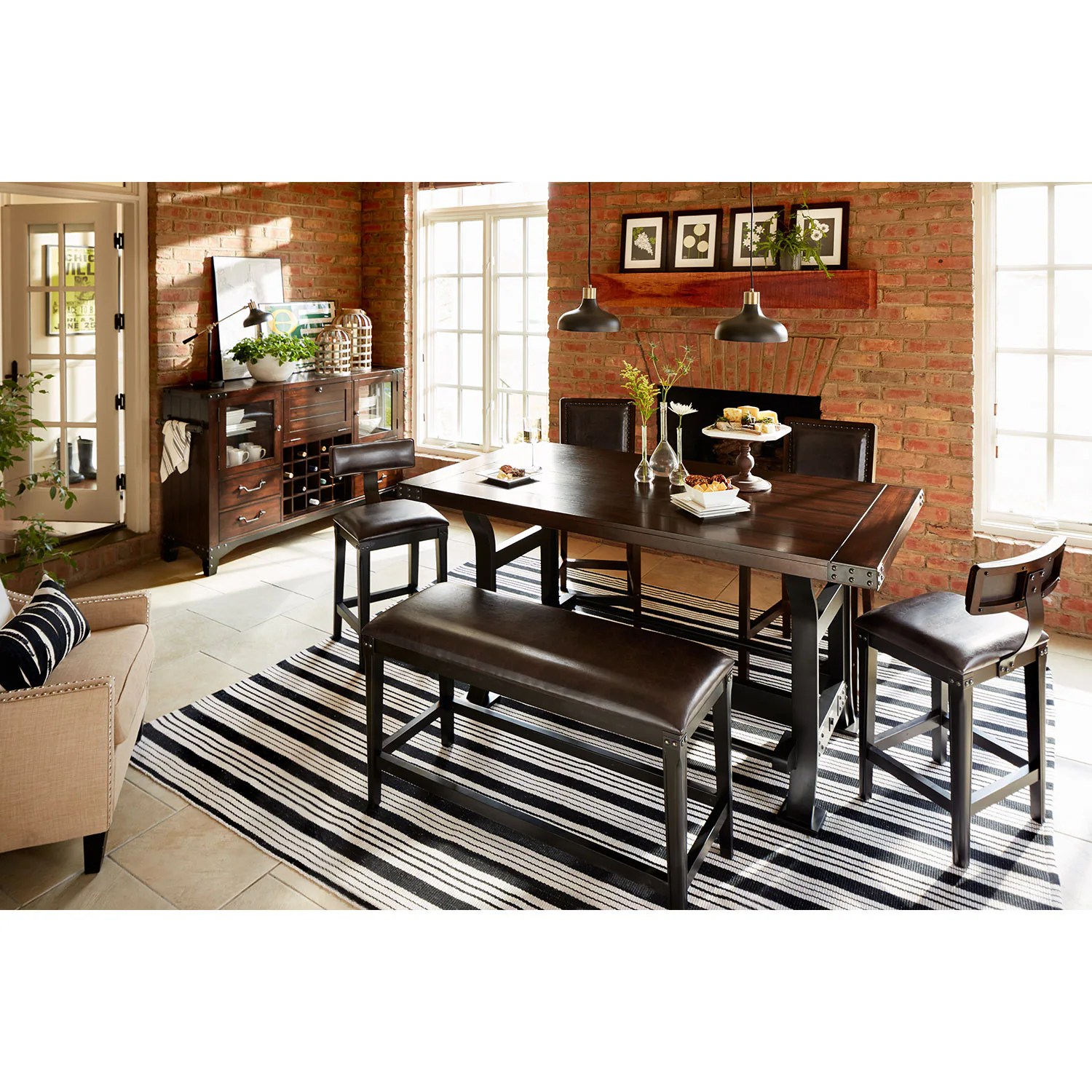 Newcastle CounterHeight Dining Table Mahogany American Signature