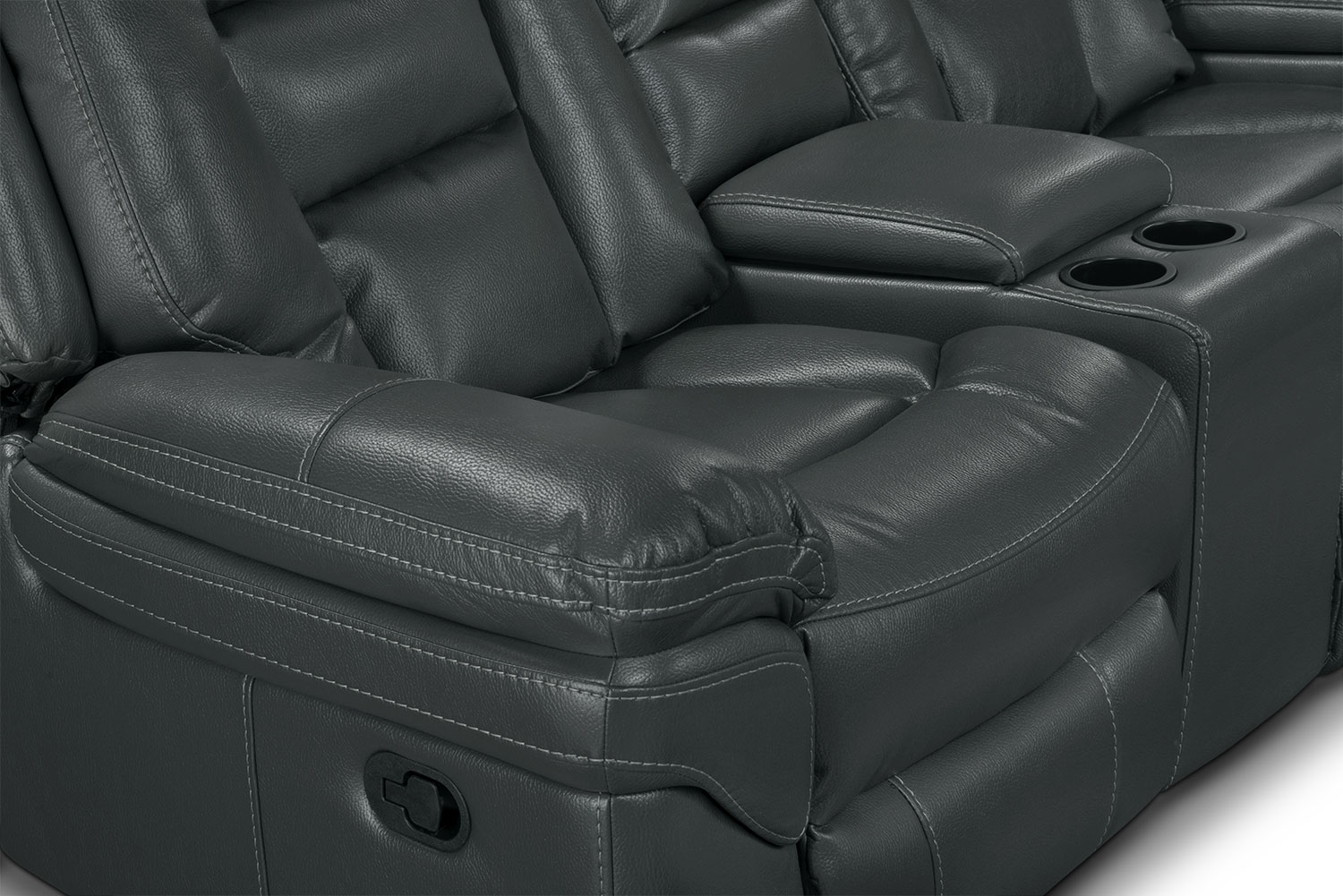 Leo LeathAire® Fabric 5Piece Reclining Home Theatre Sectional Grey