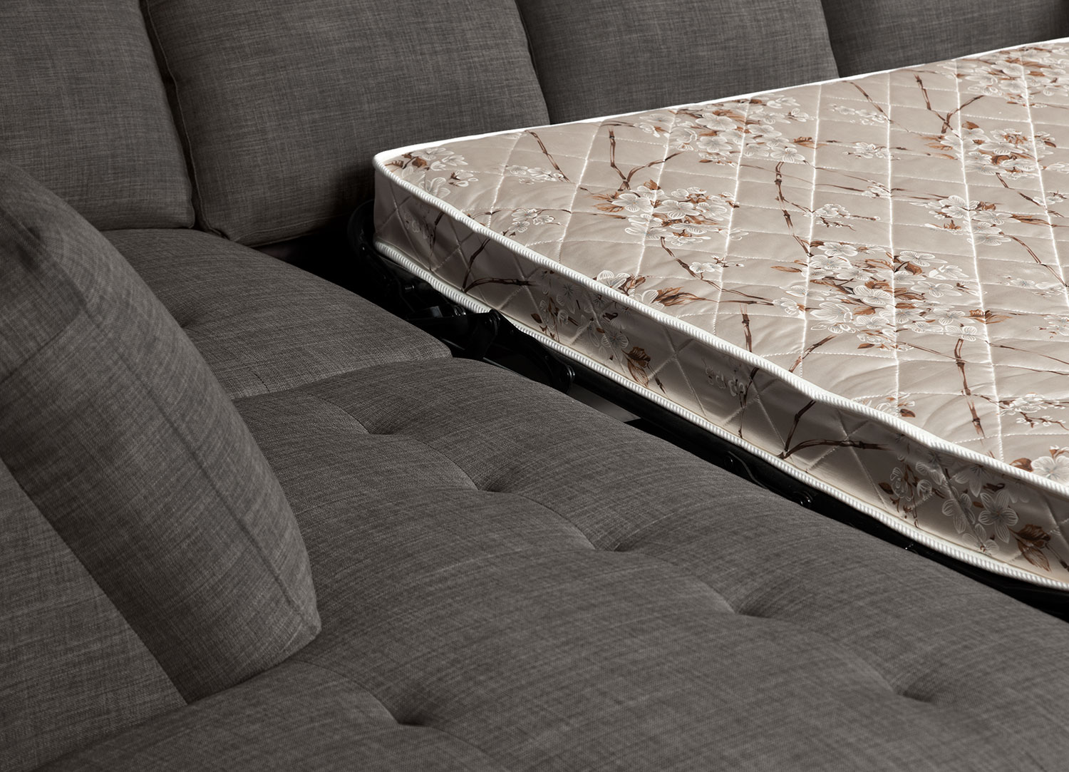 Oakdale 2Piece LinenLook Fabric LeftFacing Sectional with Sofa Bed Platinum The Brick