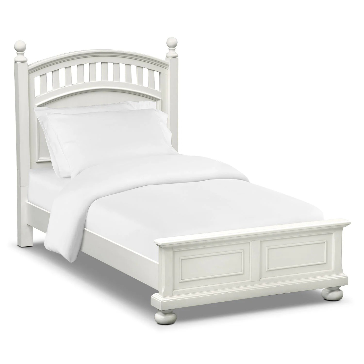 Hanover Youth Full Poster Bed White American Signature Furniture