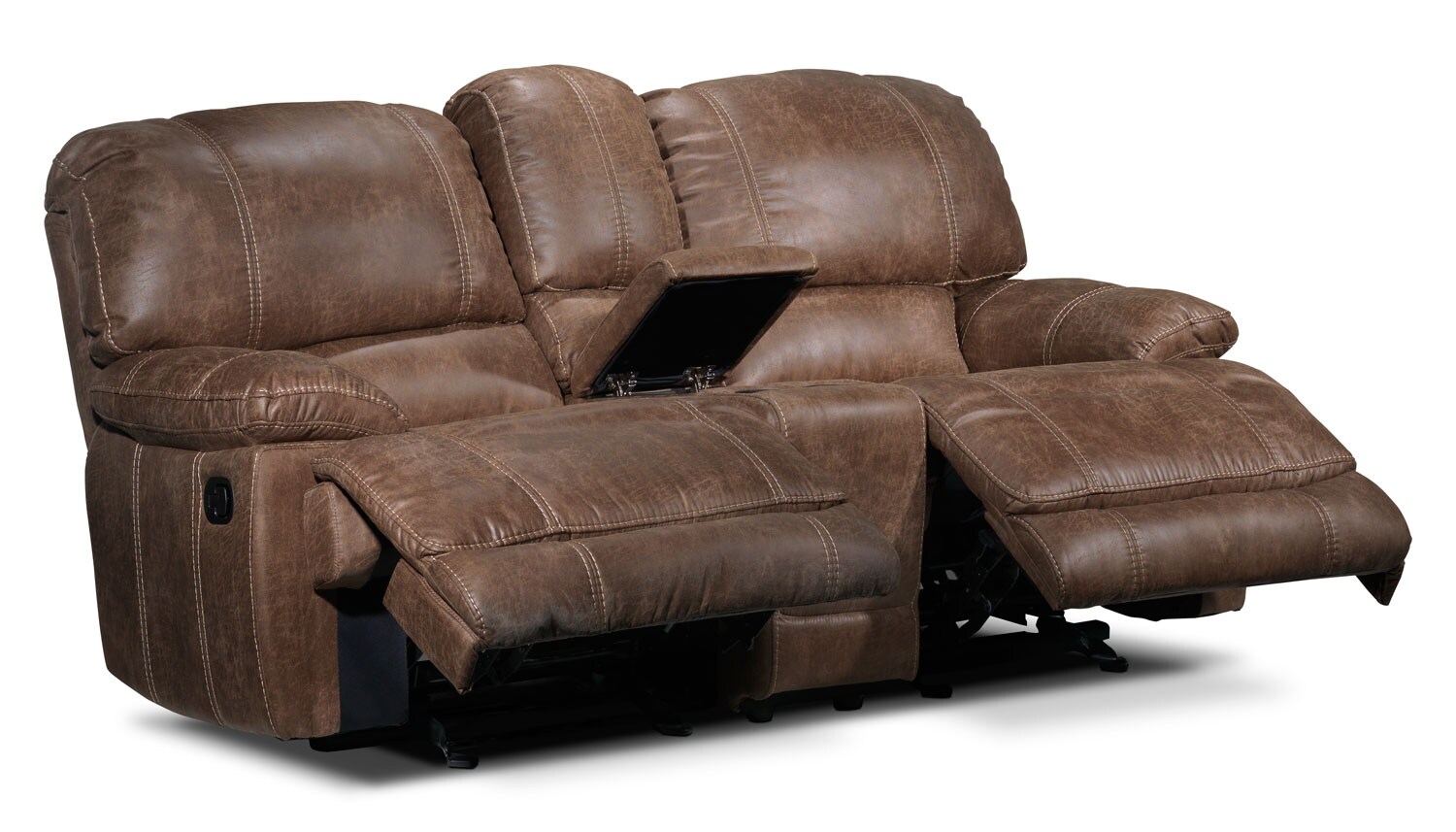 Durango Reclining Loveseat w/ Console Saddle Brown Leon's