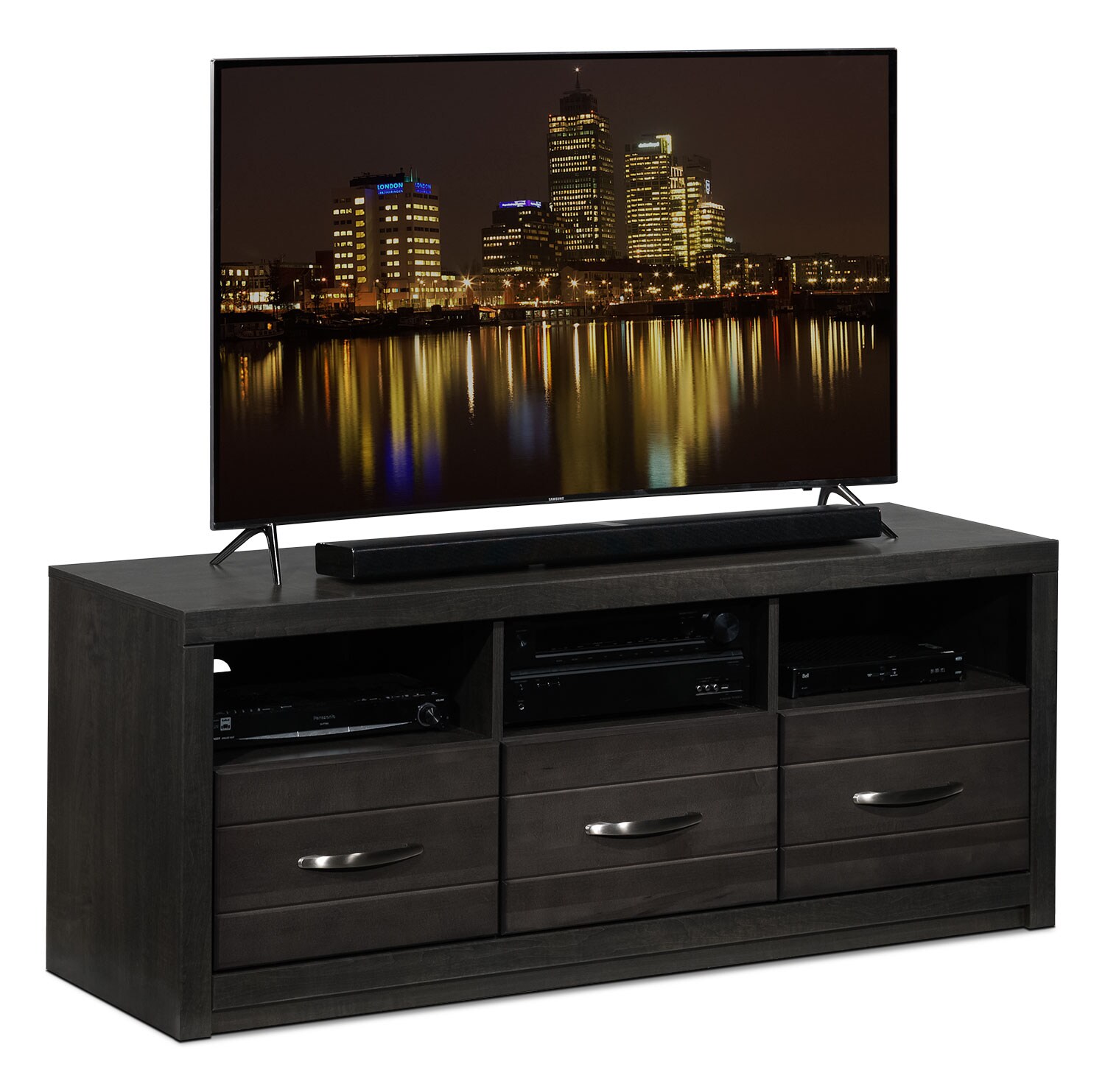 Exeter 3Piece Entertainment Wall Unit Charcoal Leon's