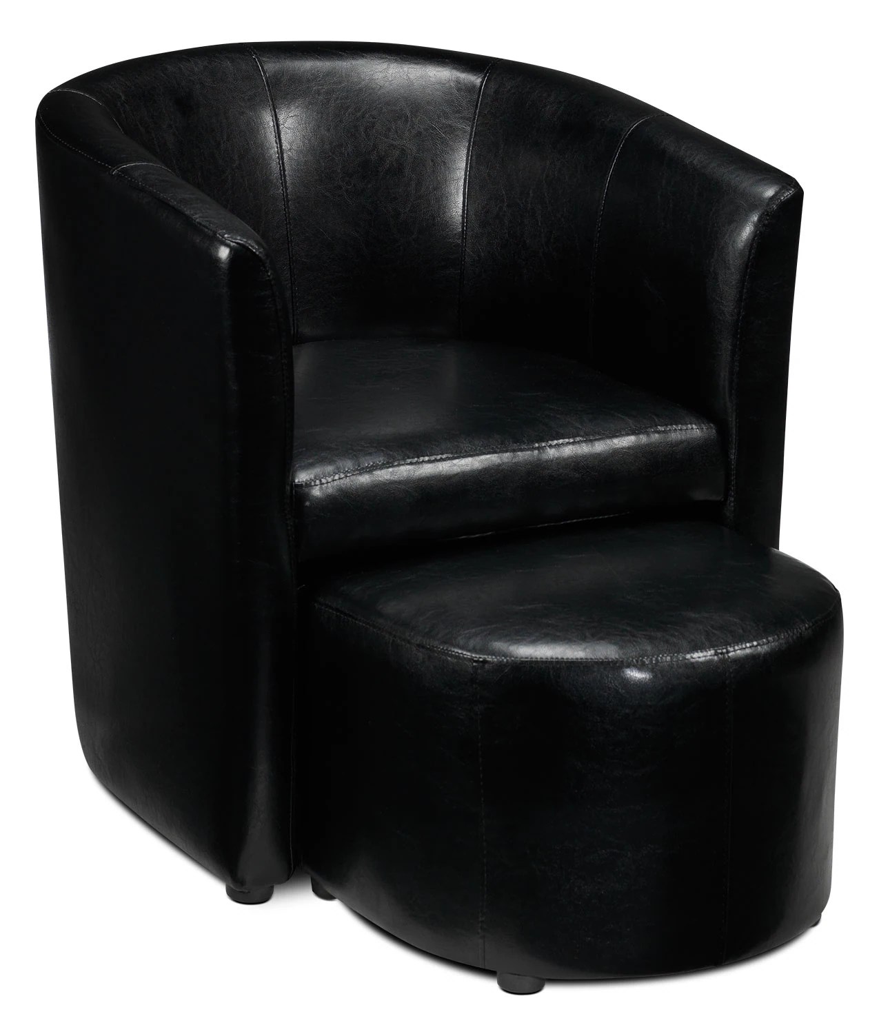 Elton Tub Chair and Ottoman Black Leon's