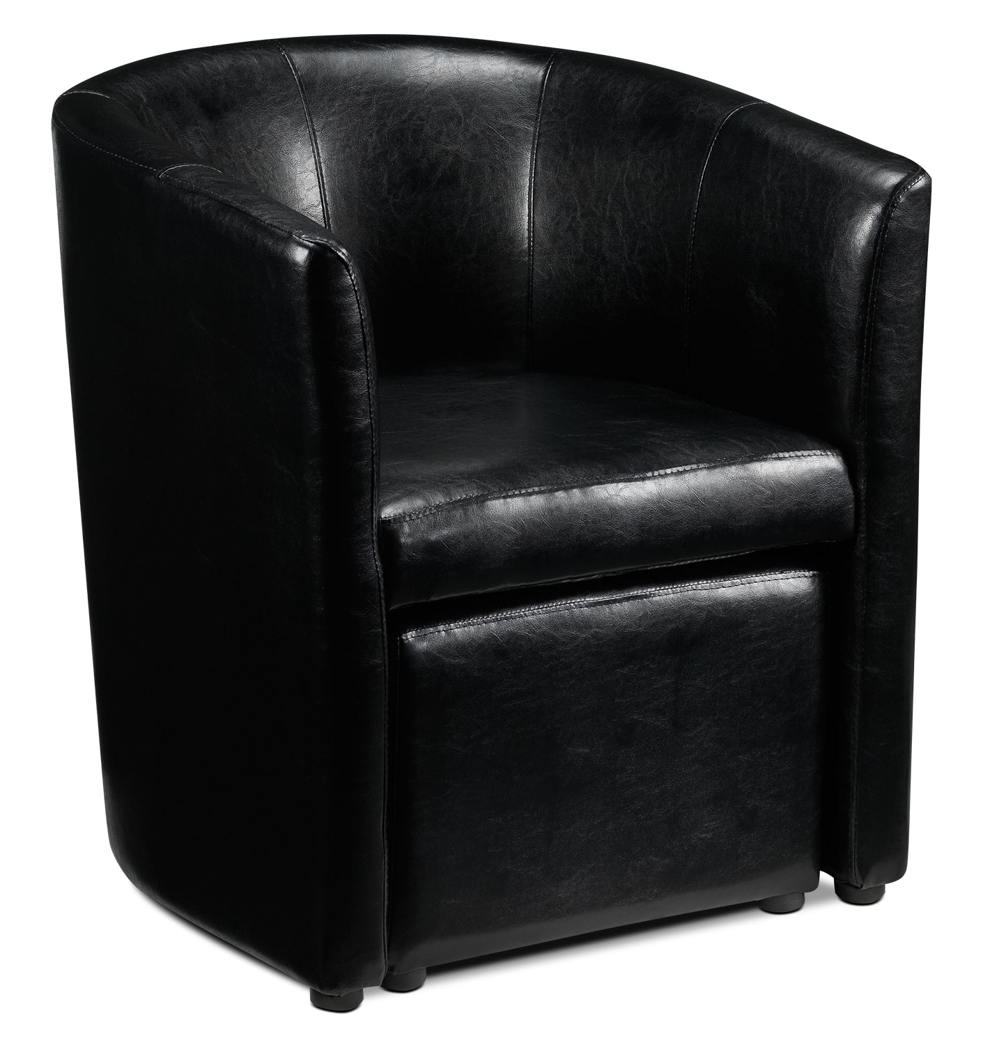 Elton Tub Chair and Ottoman Black Leon's