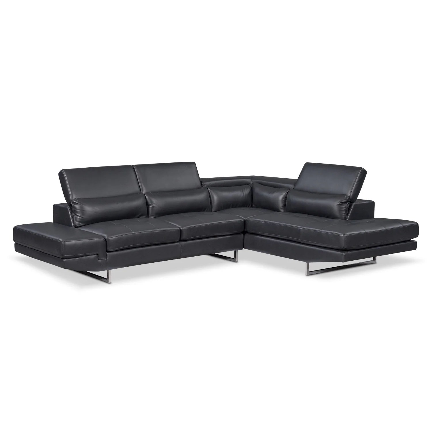 Torino 2Piece Sectional with RightFacing Chaise Charcoal Value