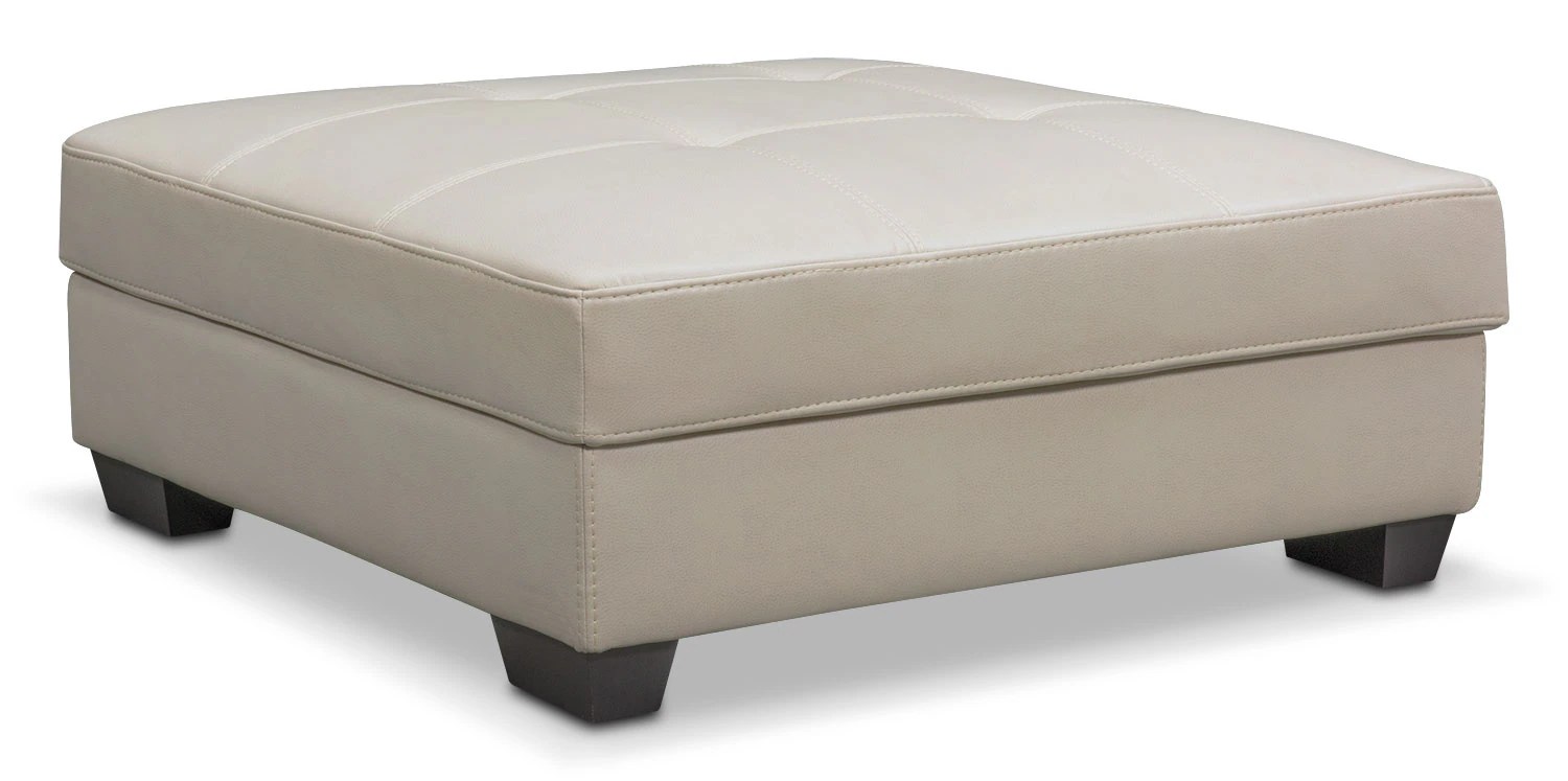 Santana Storage Ottoman Ivory Value City Furniture