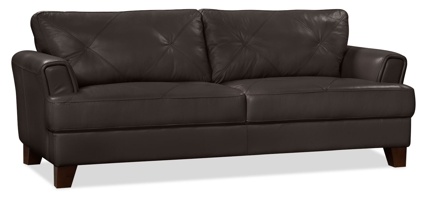 Vita 100 Genuine Leather Sofa Chocolate The Brick