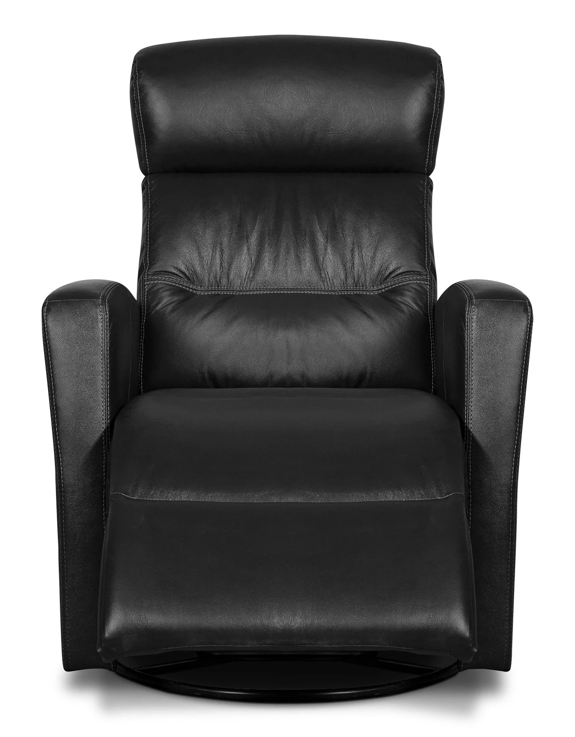 Penny Genuine Leather Swivel Rocker Reclining Chair Black The Brick