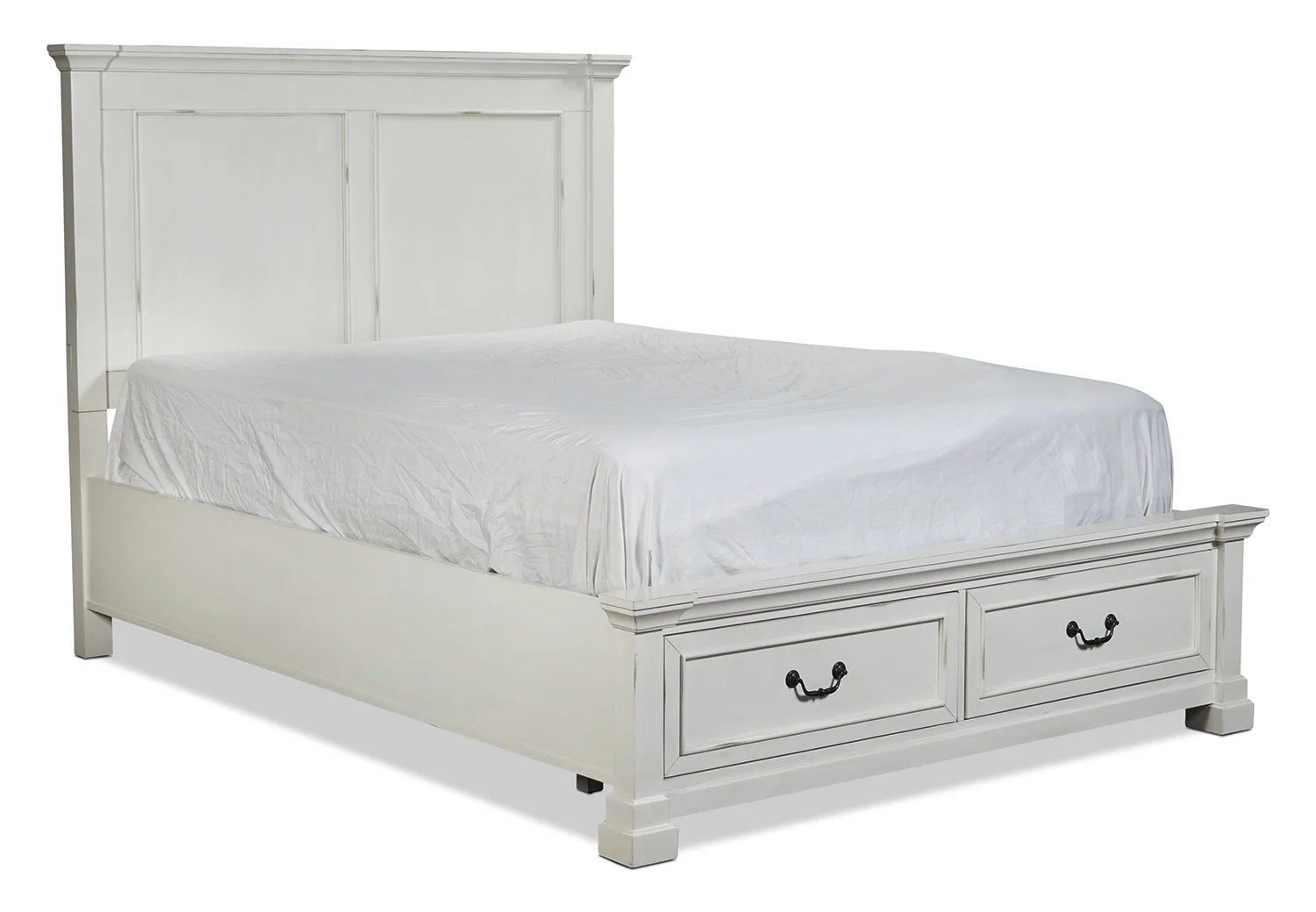 Taryn Queen Storage Bed Antique White Levin Furniture
