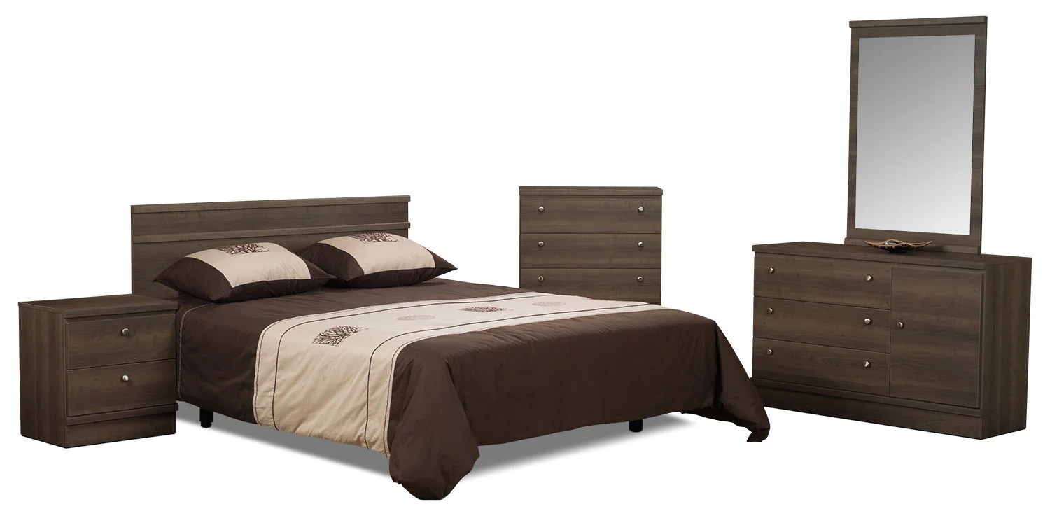 Loft Nightstand GreyBrown The Brick