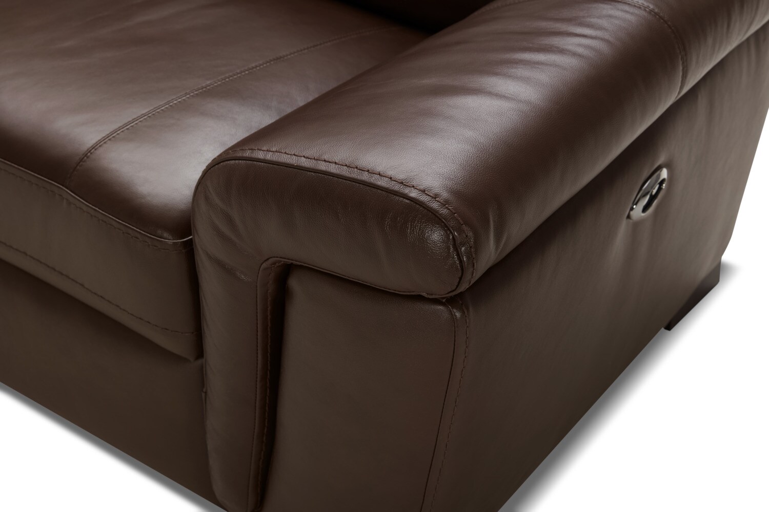 Seth Genuine Leather Power Reclining Loveseat Mahogany The Brick