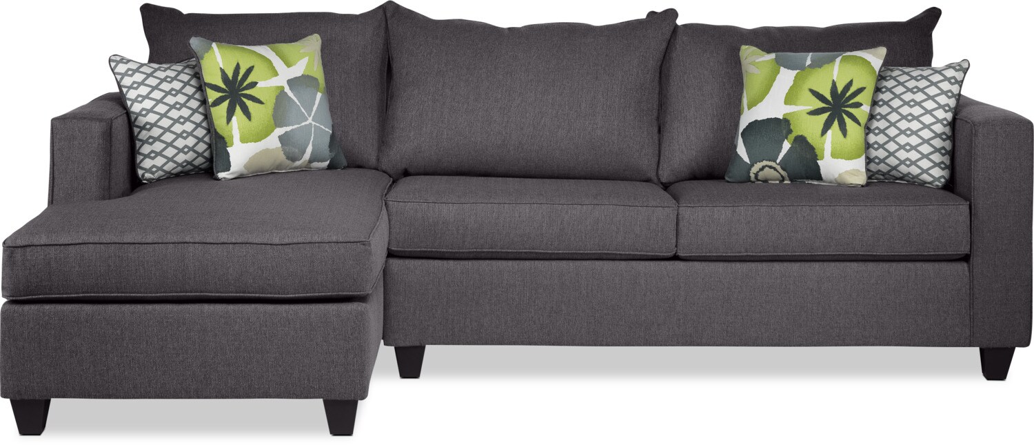Halley 2Piece Full Sofa Bed Sectional with LeftFacing Chaise Slate