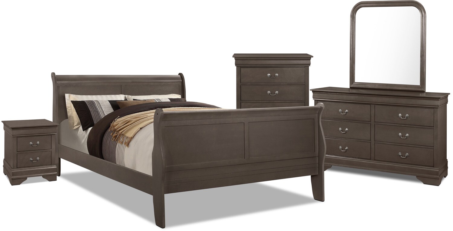 Lyla 7Piece Queen Bedroom Package Grey The Brick