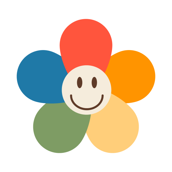 Flower with smiling face licensed element