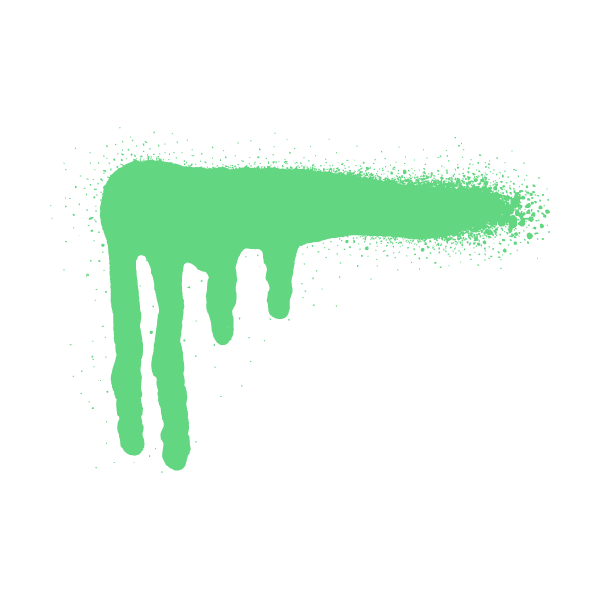 Green spray paint with drips licensed element