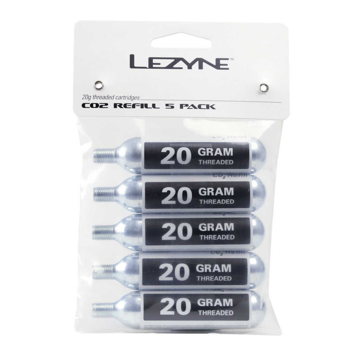 Lezyne 20G Threaded CO2 Cartridge 5Pack Refill Accessories
