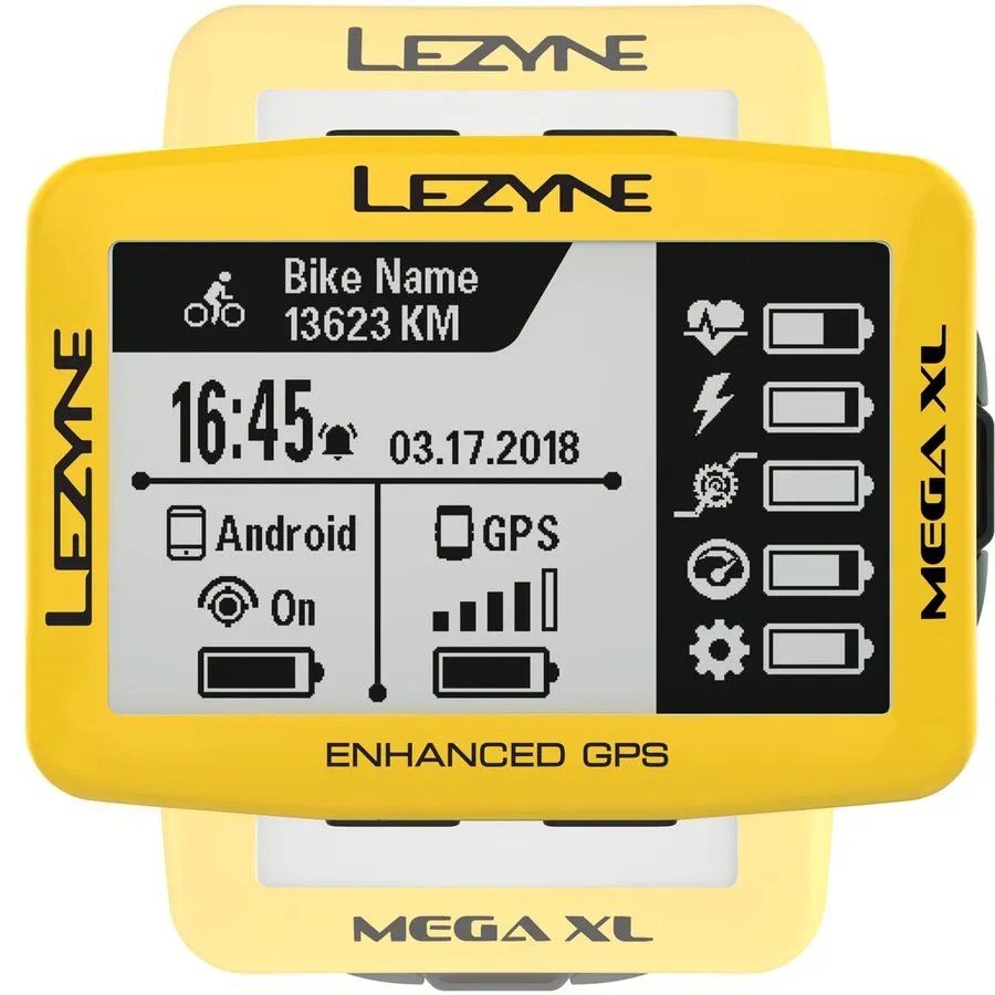 Lezyne Mega XL Limited Yellow Edition GPS Bike Computer Men