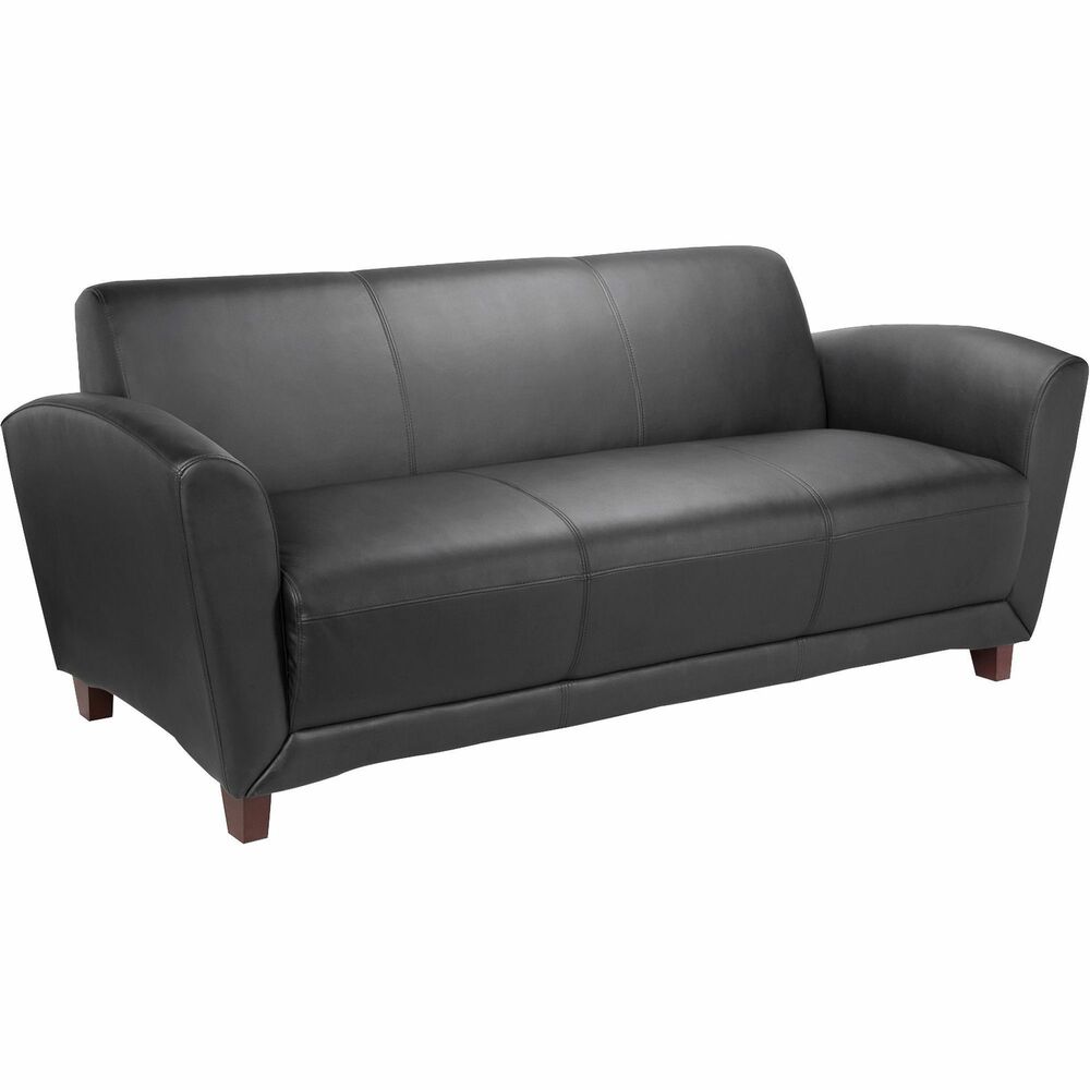 Lorell Accession Reception Sofa 75" x 34.5" x 31.3" Leather Black