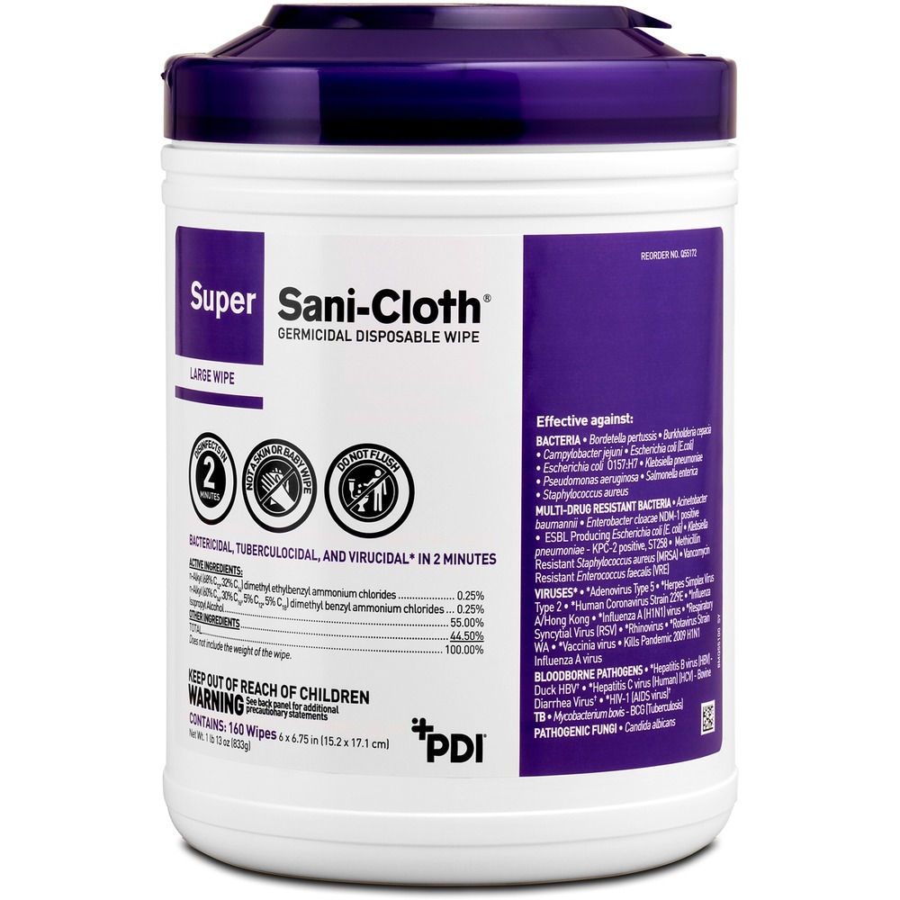 PDI Super Sani-Cloth Germicidal Disposable Wipe - 6.75" Length x 6