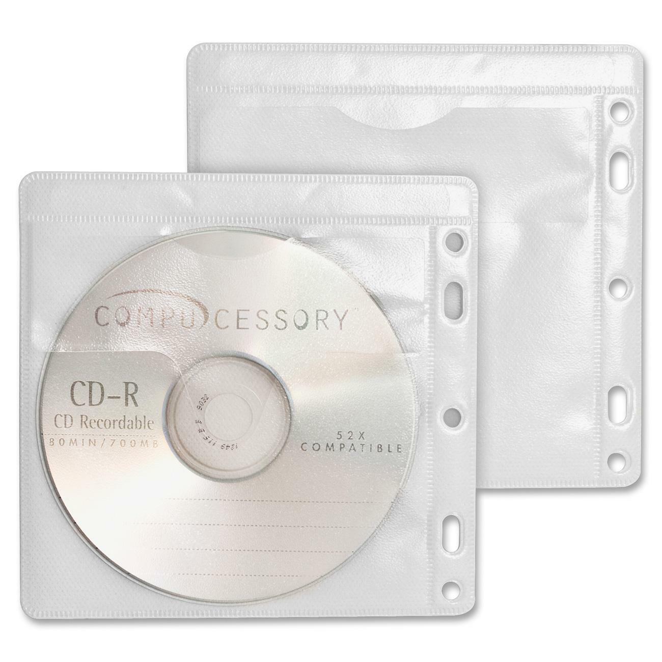 Compucessory DoublePocket Punched CD/DVD Sleeves