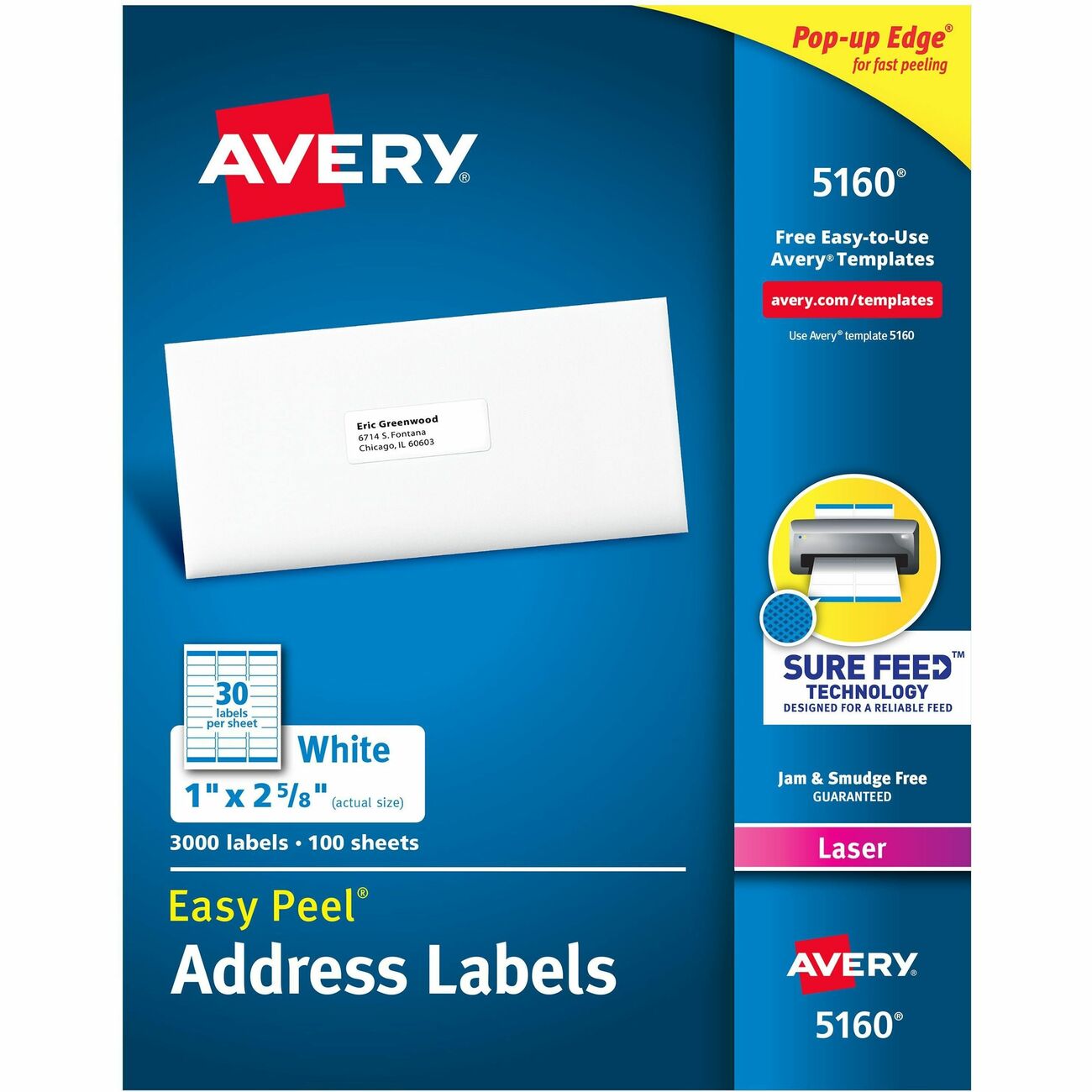 Avery Mailing Label 05160 Easy Peel beePLUS Workplace Solutions