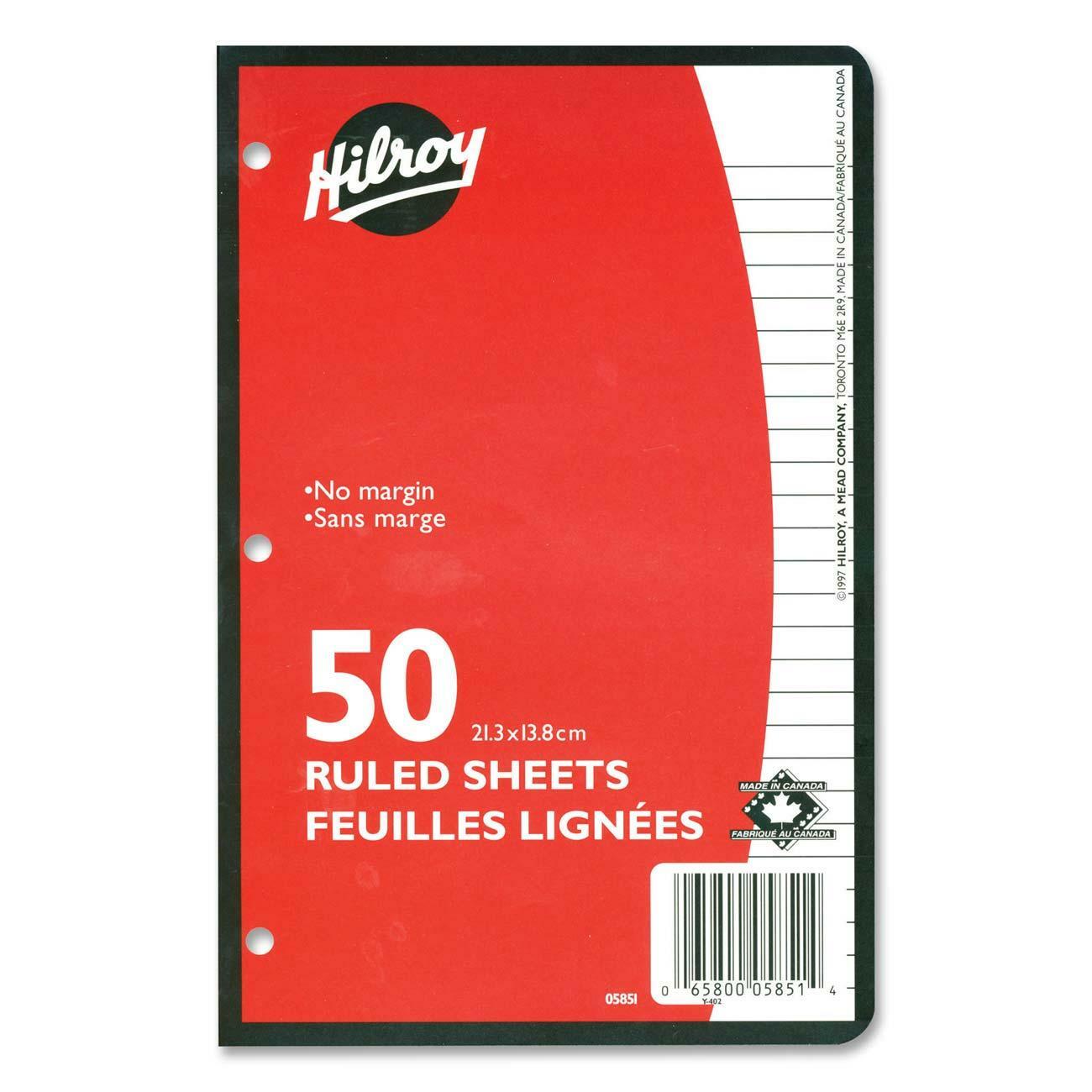 Hilroy 7 mm 3Hole Punched Ruled Filler Paper Madill The Office Company