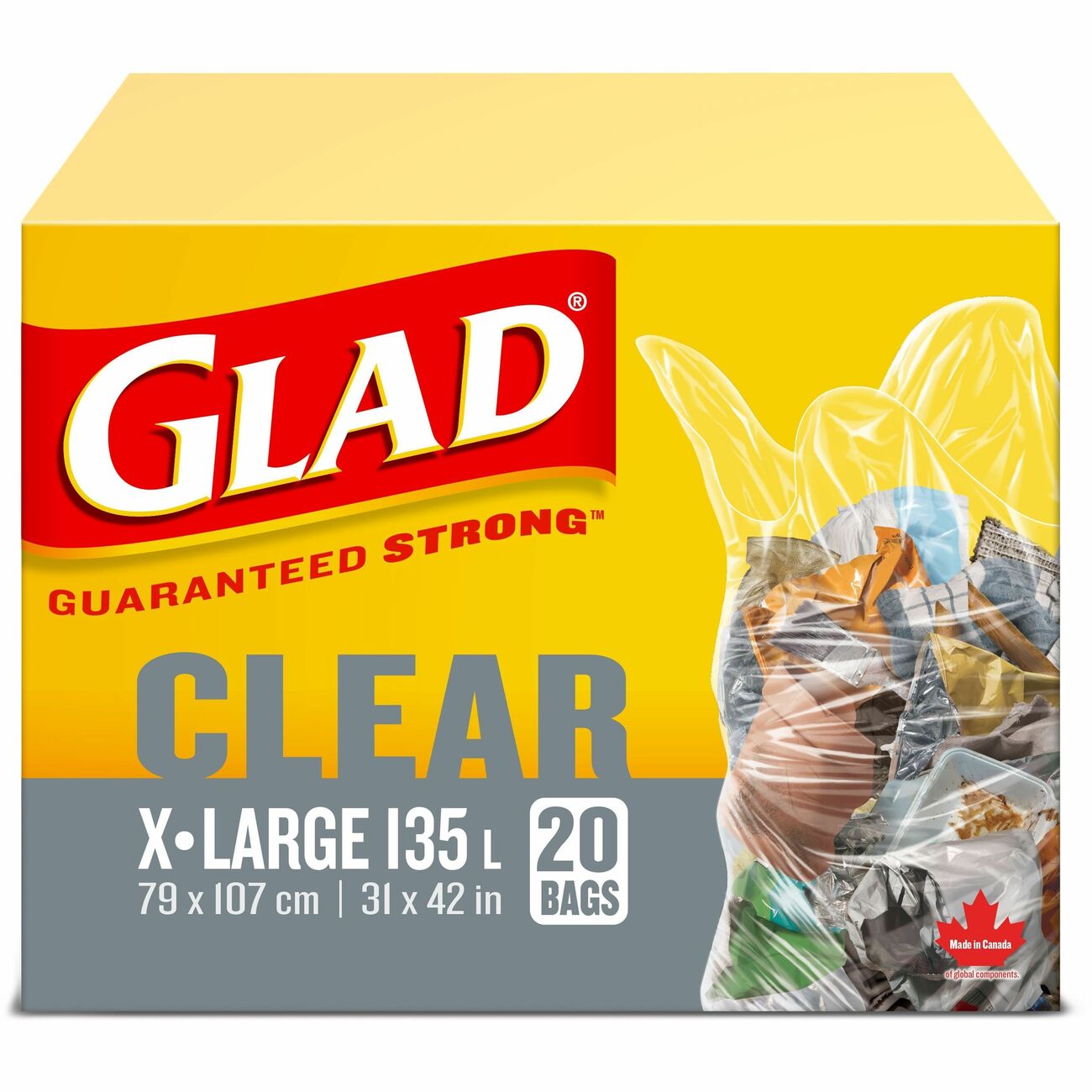 Glad Extra Large Easy Tie Garbage Bags Extra Large Size31" (787.40 mm