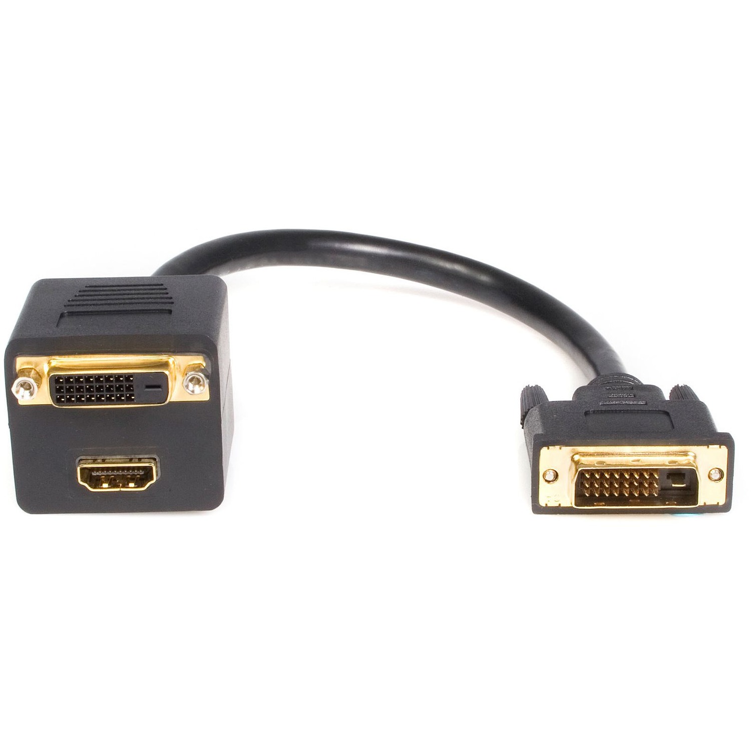 1 ft DVID to DVID Andamp; HDMI Splitter Cable M/F