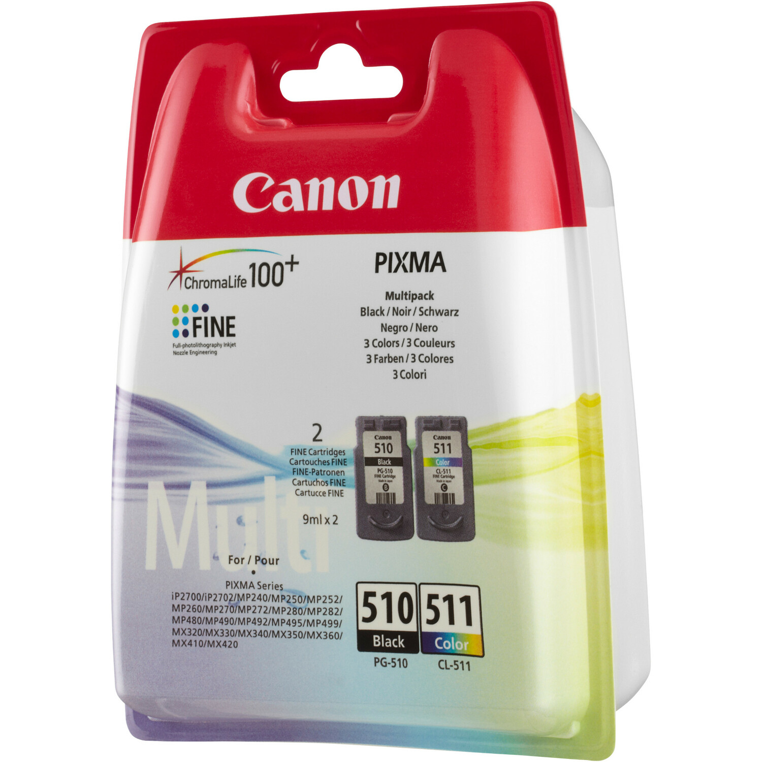 Canon PG510/CL511 Ink Cartridge Black, Cyan, Magenta, Yellow Novatech
