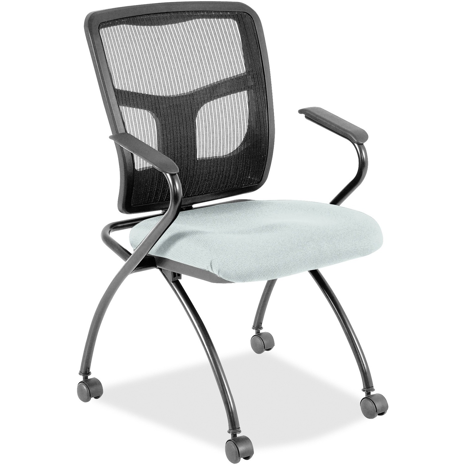 LLR 84374102 Lorell Mesh Back Nesting Training/Guest Chairs Lorell