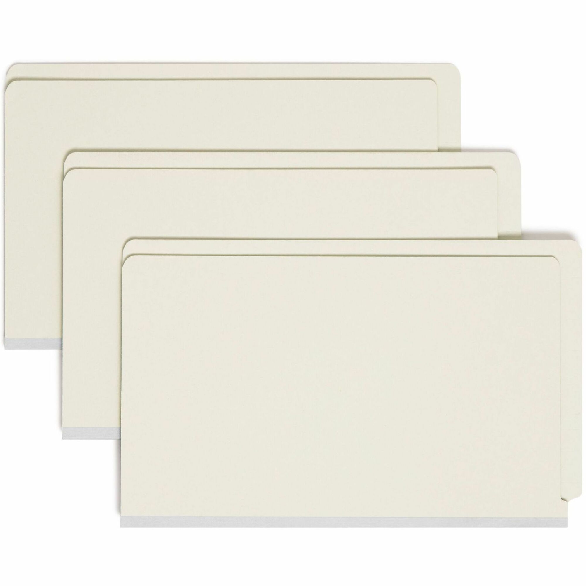 Smead 37715 Gray/Green End Tab Pressboard Fastener File Folders with