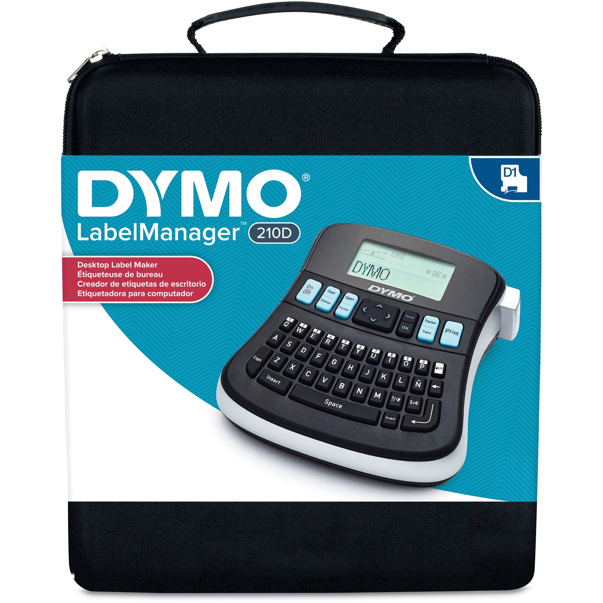 Dymo LabelManager 210D Kit - Thermal Transfer - 180 dpi - Label, Tape