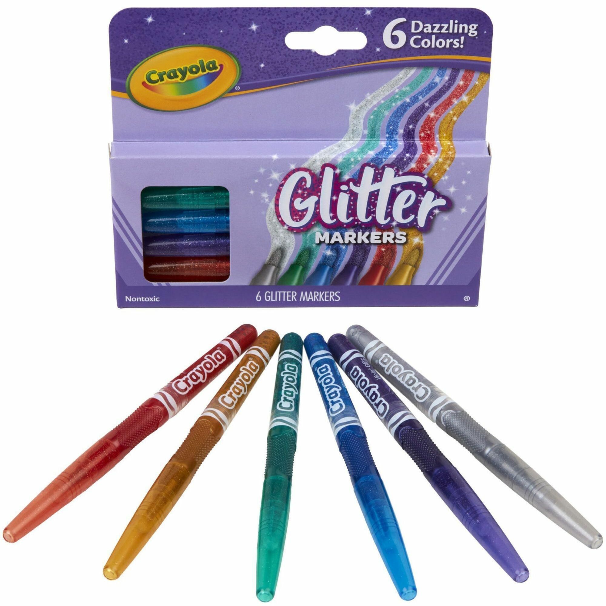 Crayola 6 Color Glitter Markers CYO588629