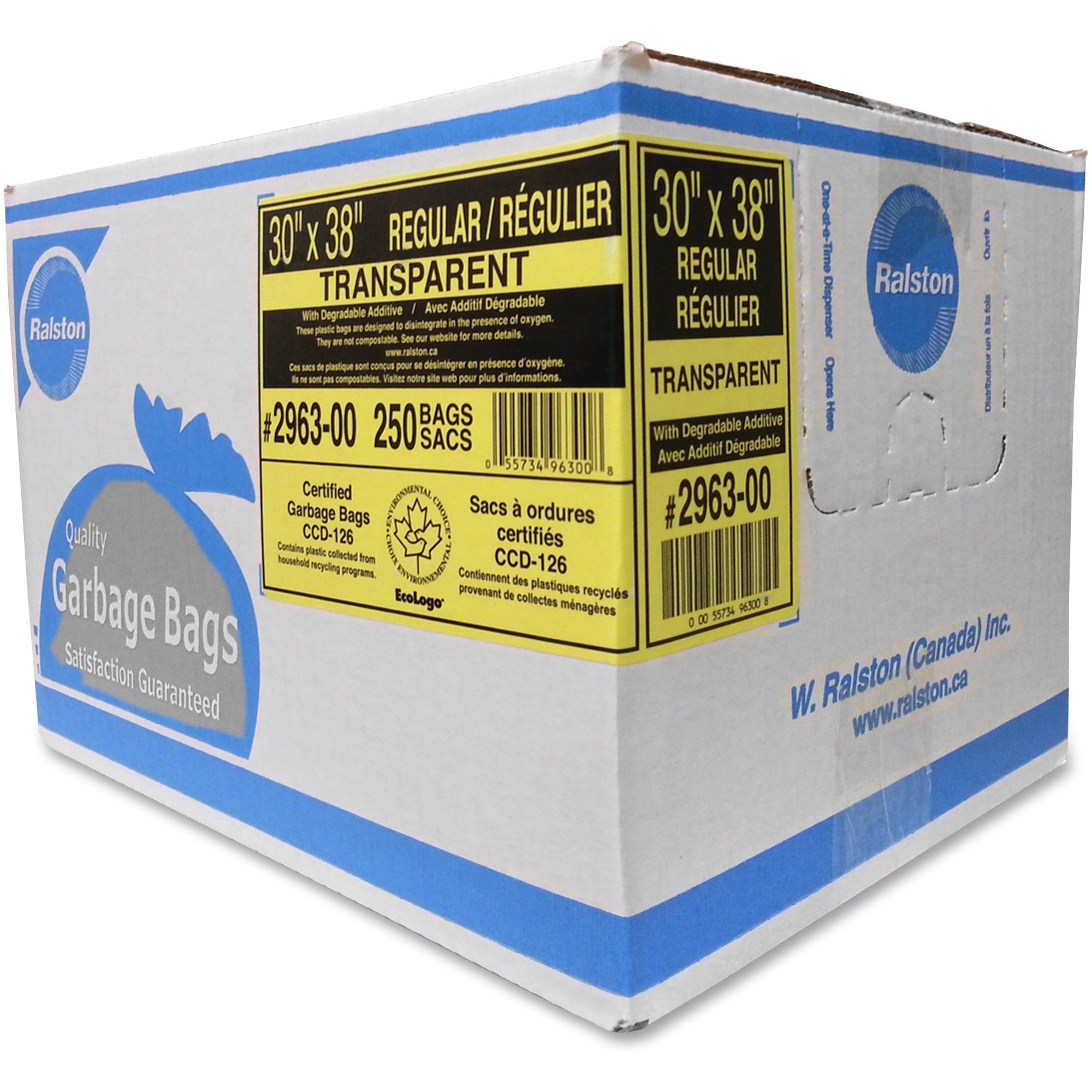 Ralston RegularStrength Industrial Trash Bags 30" (762 mm) x 38" (965.2 mm) Hexene Resin