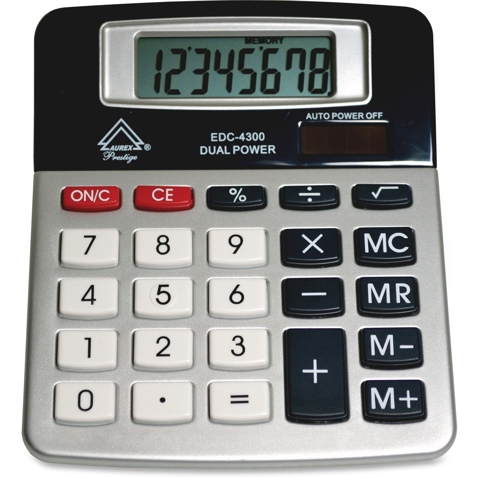 Aurex 8-digit Compact Desktop Calculator - Silver, Black - Madill - The