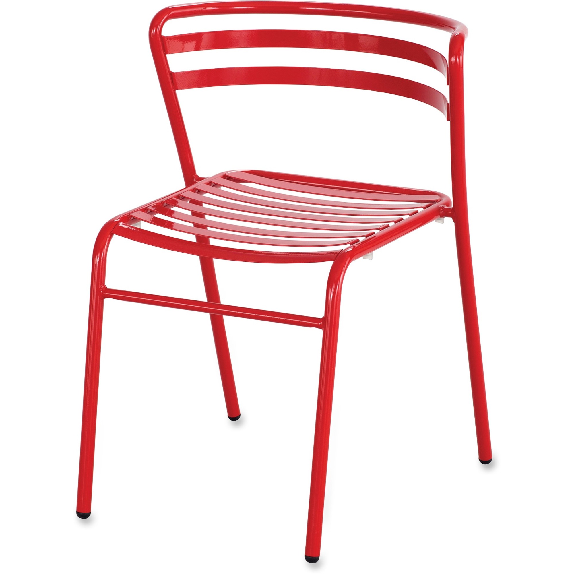Safco Multipurpose Stacking Metal Chairs Slate Seat Slate Back Tubular Steel Red Frame