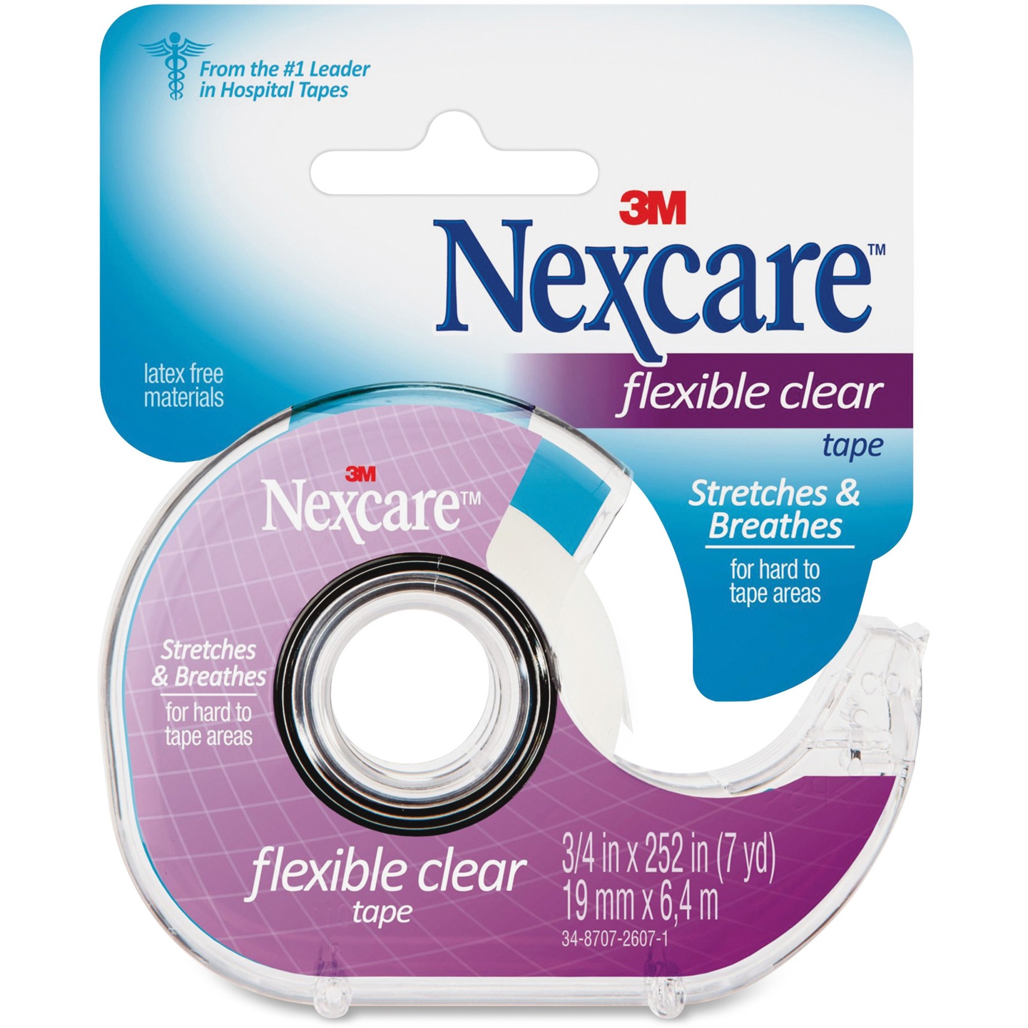 Nexcare Flexible Clear First Aid Tape 0.75" (19 mm) Width x 21 ft (6.