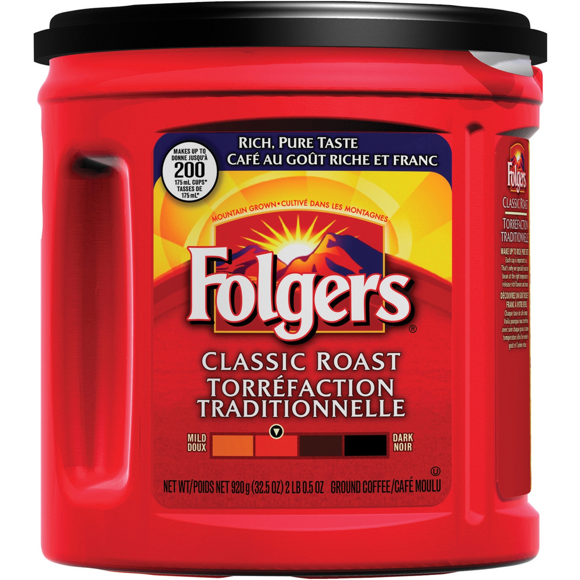 Folgers Classic Roast Coffee Compatible with French Press, Drip