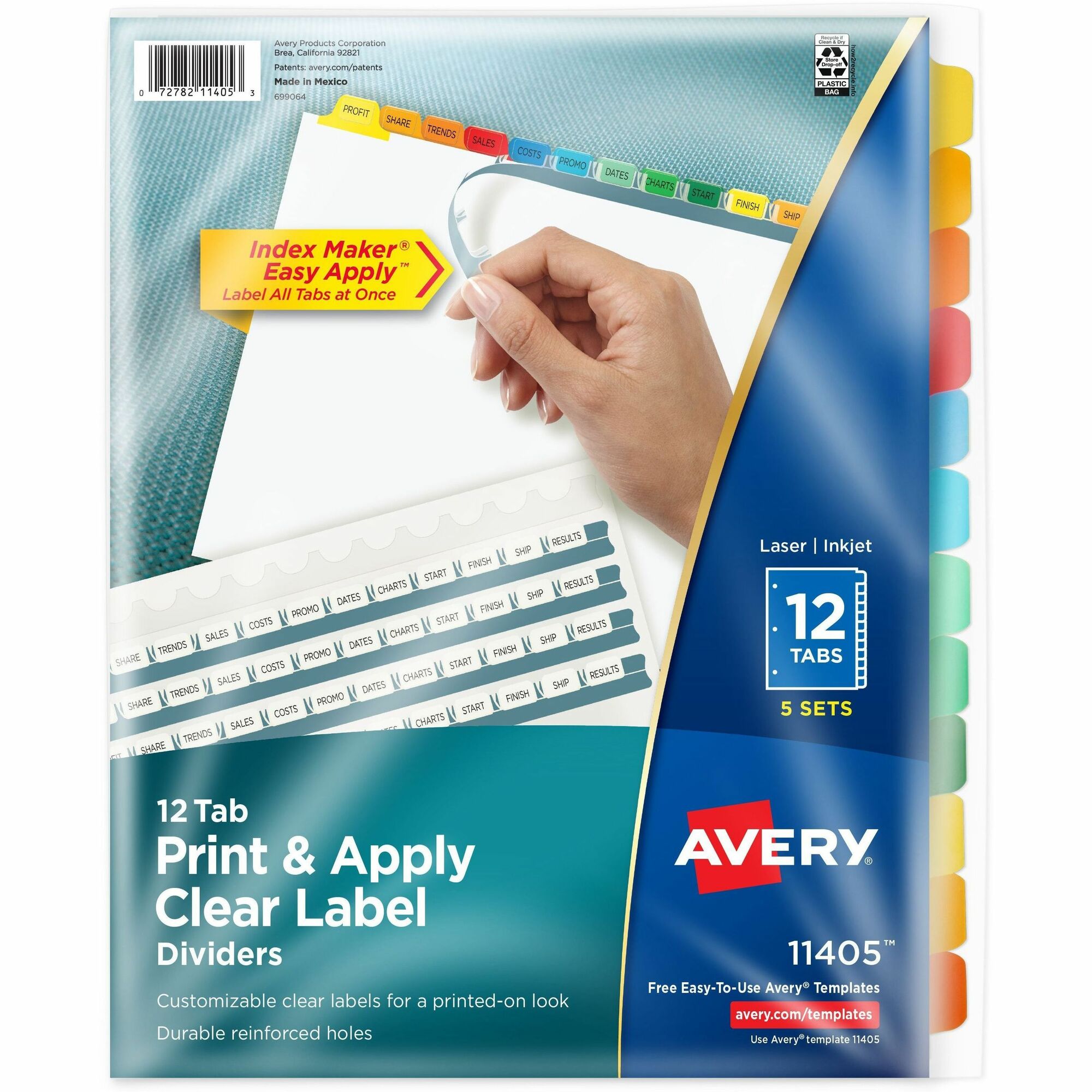 34 Avery Easy Apply Label Strips 5 Tab Template Labels Design Ideas 2020