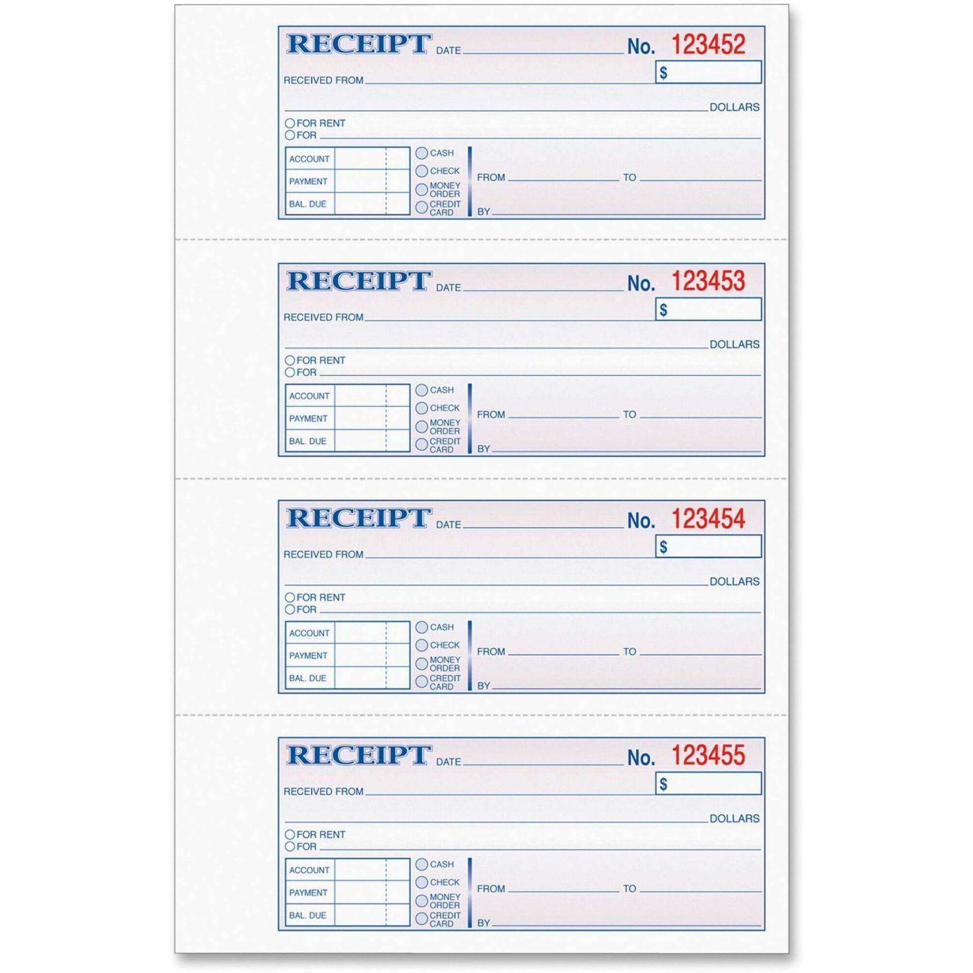 TOPS Money/Rent Receipt Book TOP46808