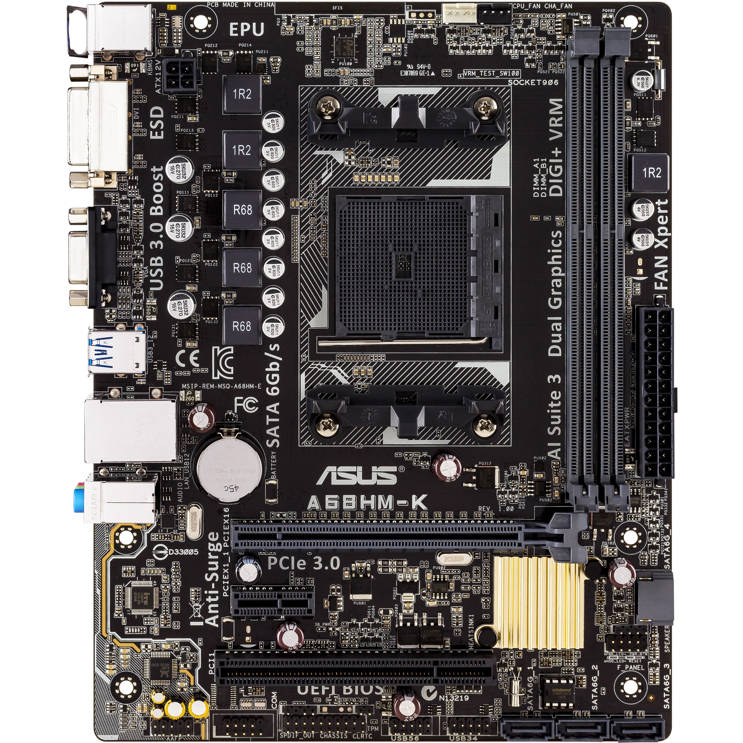 Asus A68HMK Desktop Motherboard AMD A68 Chipset Socket FM2plus