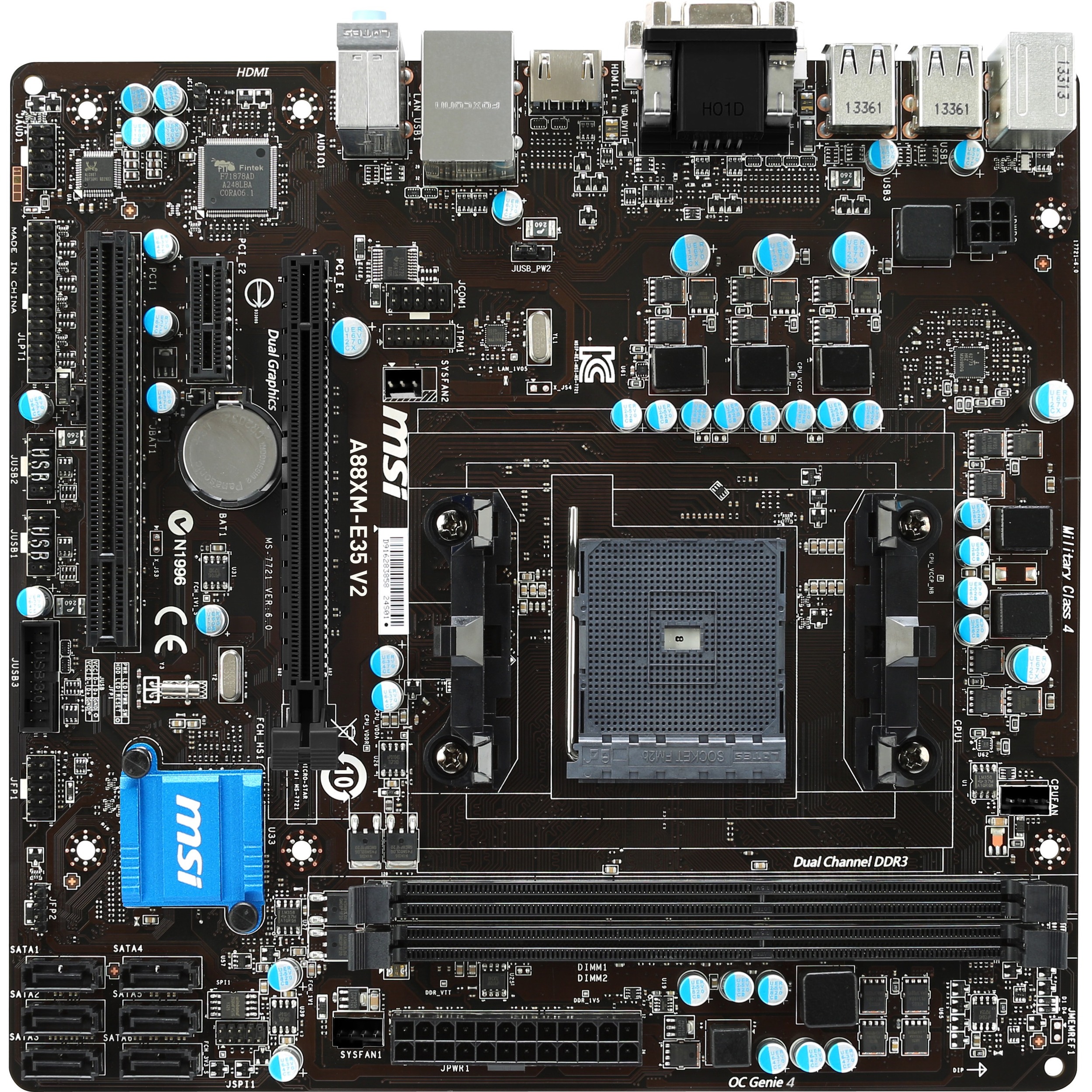MSI A88XME35 V2 Desktop Motherboard AMD A88X Chipset