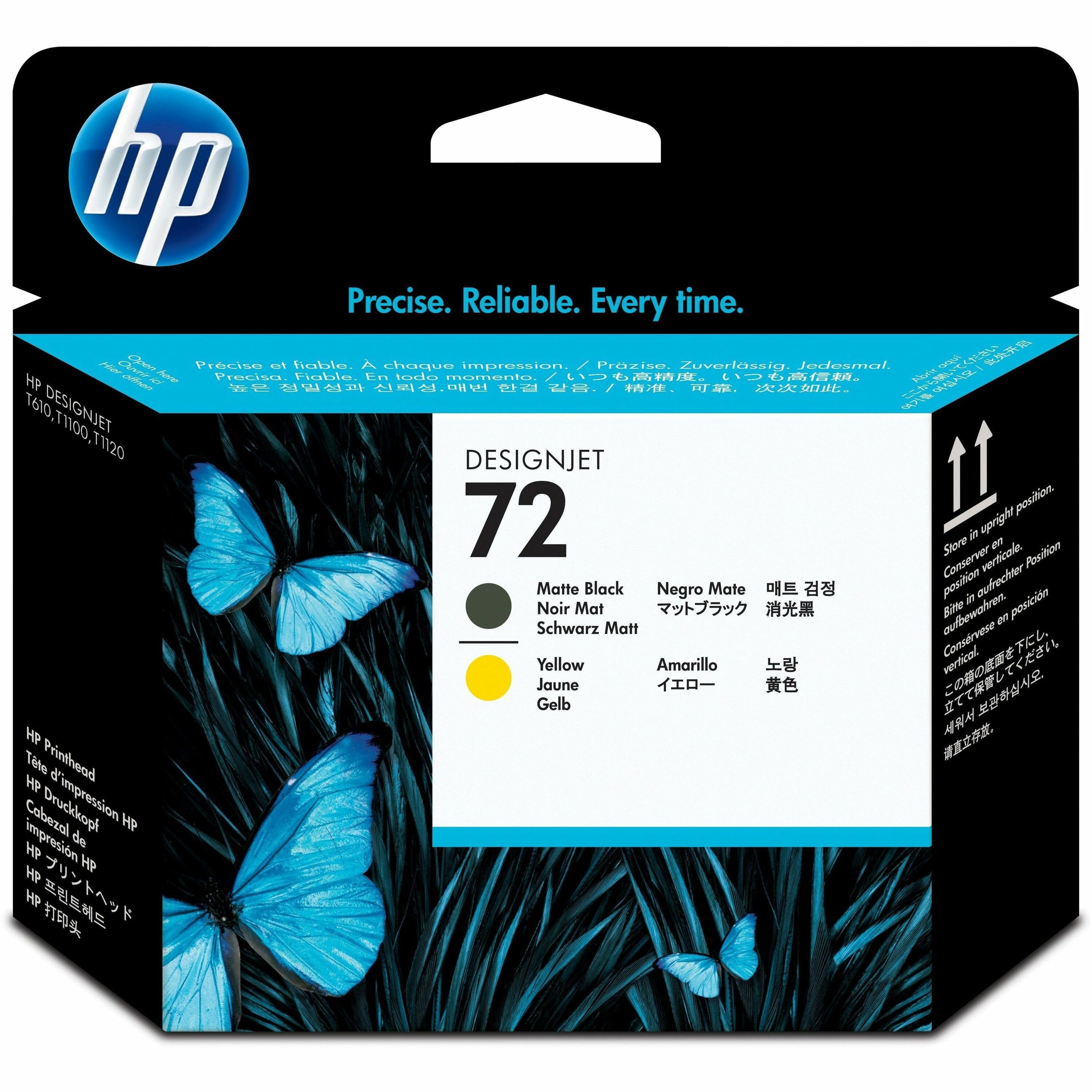HP 72 Original Printhead Matte Black, Yellow Inkjet 1 Each