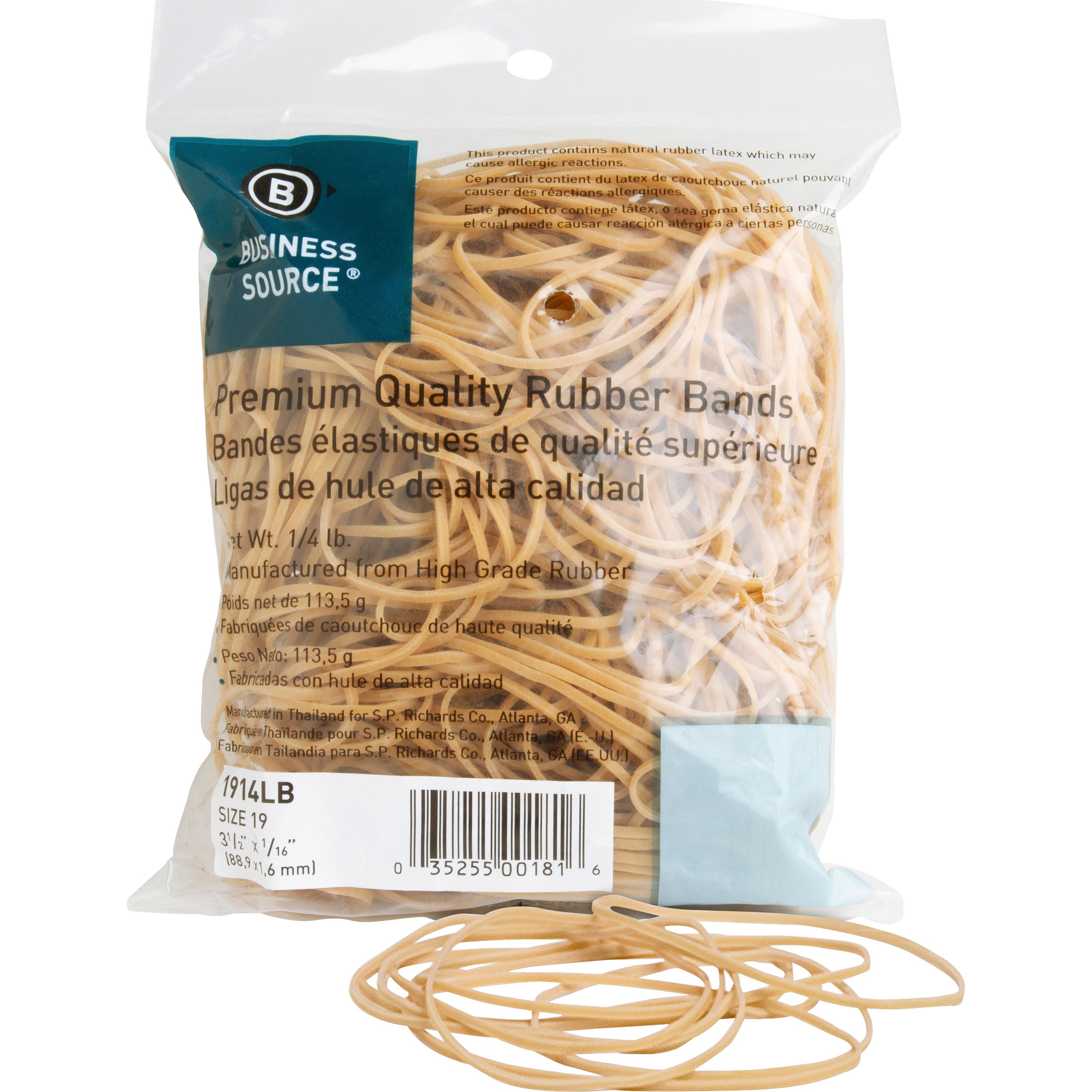 Business Source Rubber Bands 425 / Pack Natural