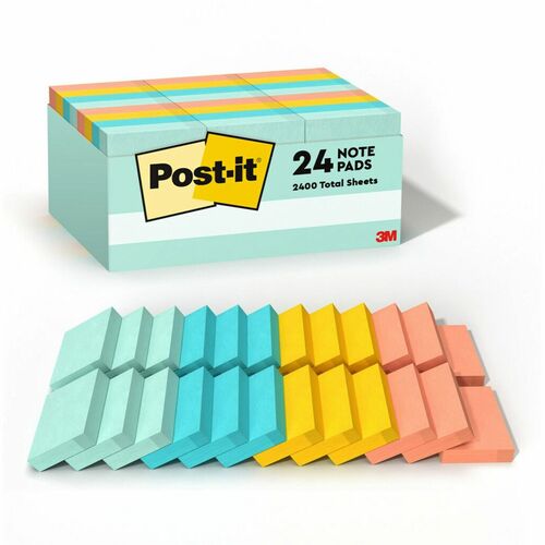 Postit® Notes Value Pack Beachside Café Color Collection Adhesive
