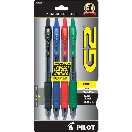 Pilot G2 Retractable Gel Ink Rollerball Pens Fine Pen Point 0.7 mm