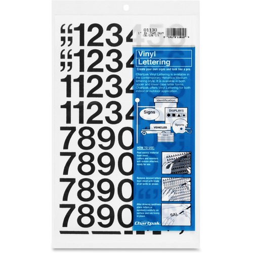Chartpak Permanent Adhesive Vinyl Numbers 21 x Numbers Shape Self