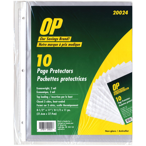 OP Brand Sheet Protector Office Central