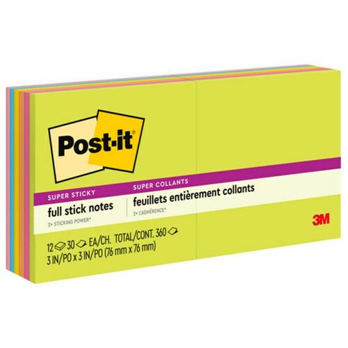 Postit Super Sticky Full Adhesive Note Madill The Office Company